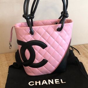 CHANEL Pink/Black Cambon Lambskin handbag